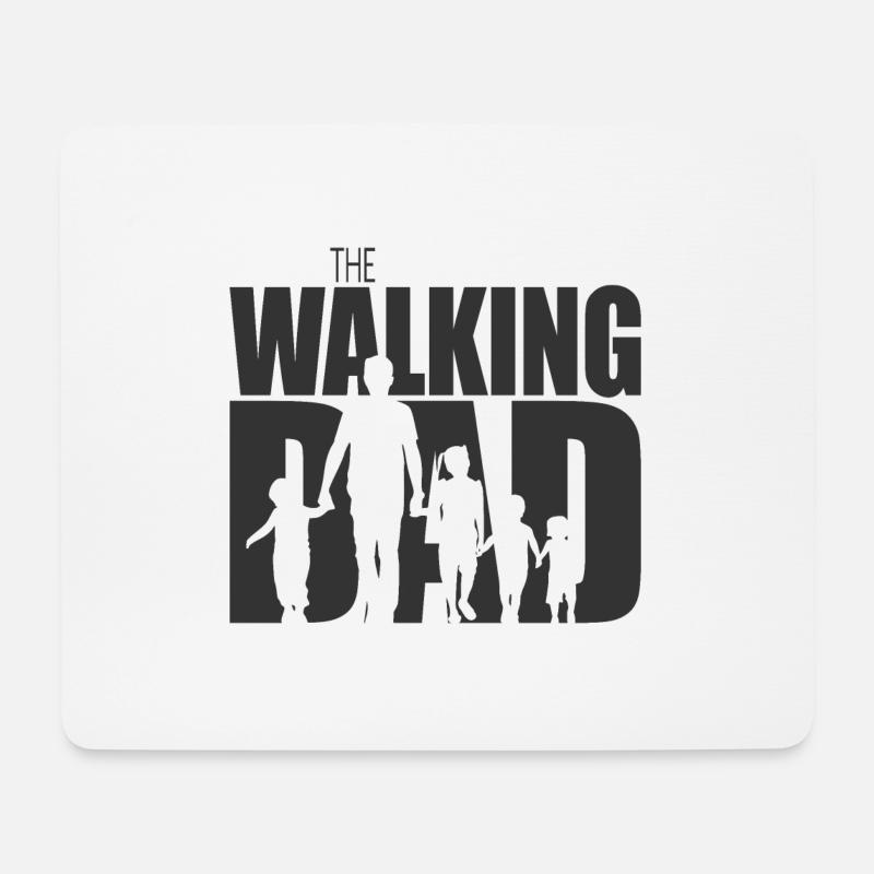 der wandelnde Vater 4 Kinder - Mousepad (Querformat) - Weiß