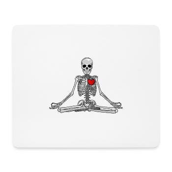 Squelette de yoga avec coeur - Tapis de souris (format paysage) - blanc - Devant
