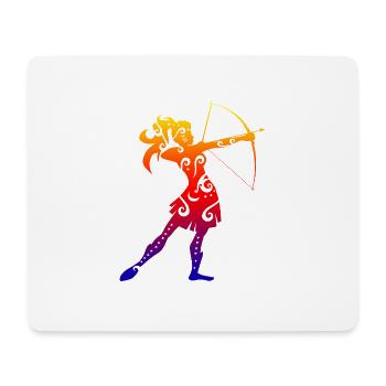 Maori archery girl funny gift idea - Mouse Pad (horizontal) - white - Front