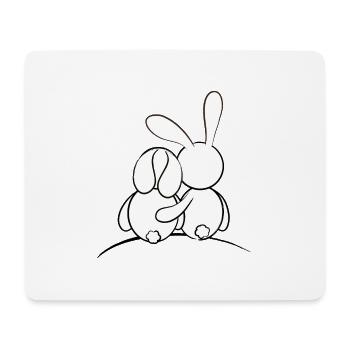bunny love couple couple of rabbits - Mouse Pad (horizontal) - white - Front