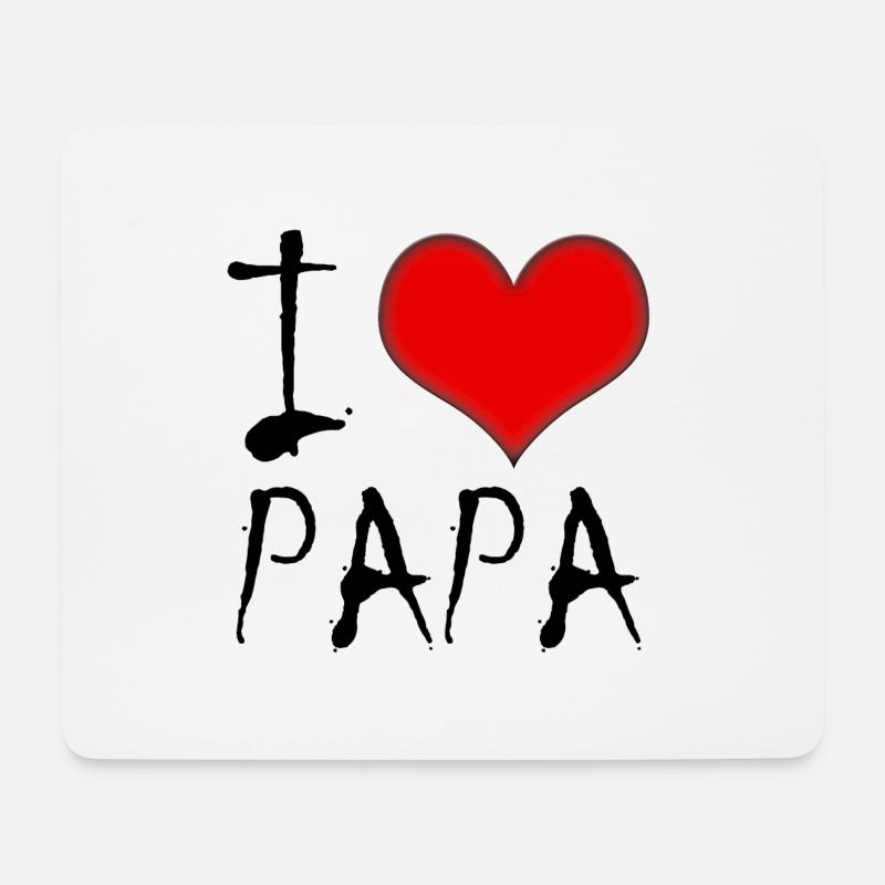 I love Papa - Mousepad (Querformat) - Weiß