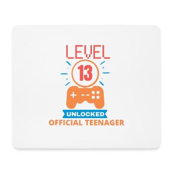 13. Geburtstag - Teenager shirt level unlock. - Mousepad (Querformat) - Weiß - Vorne