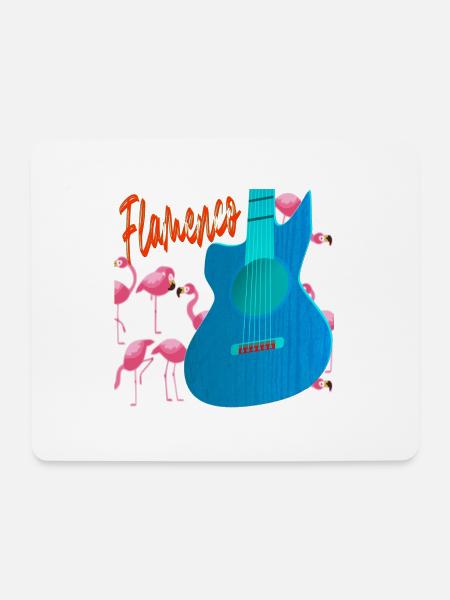 Flamenco guitar flamingos - Mouse Pad (horizontal) - white