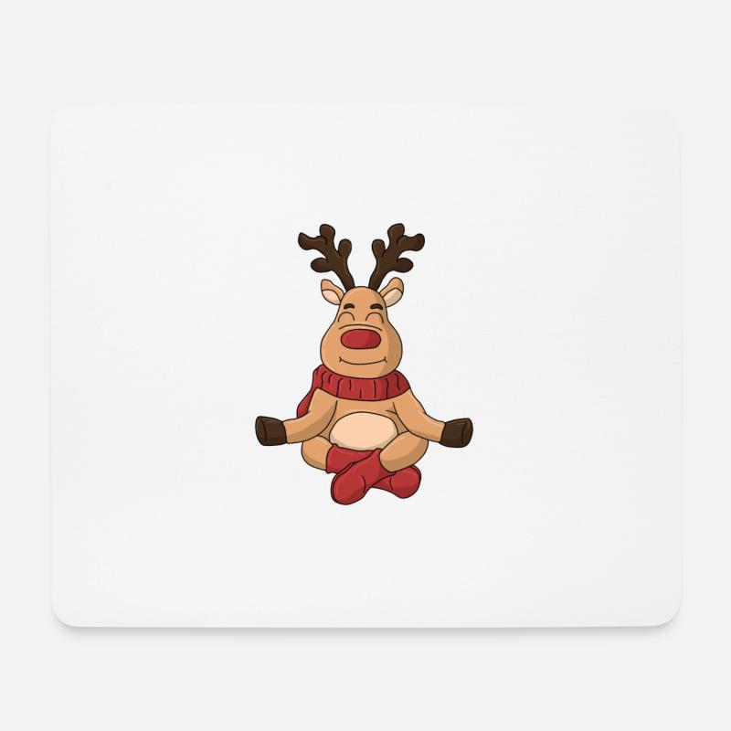 Namaste! Das Yoga Rentier - Mousepad (Querformat) - Weiß