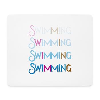 Schwimmen Schwimmen und mehr Schwimmen Zwemmen - Mousepad (Querformat) - Weiß - Vorne