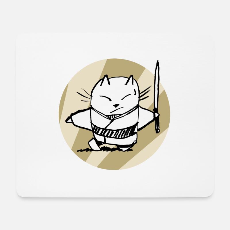 Momoneko Schwert - Mousepad (Querformat) - Weiß