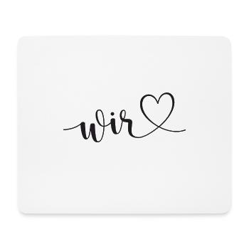 Hochzeit wir Familie Herz Liebe - Mousepad (Querformat) - Weiß - Vorne