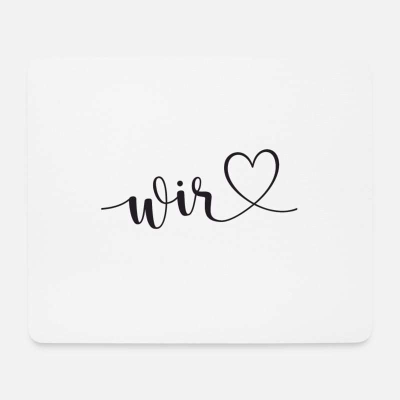 Hochzeit wir Familie Herz Liebe - Mousepad (Querformat) - Weiß