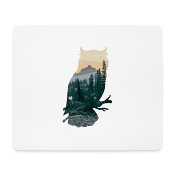 Double Exposure Animal Eule Lustige Geschenkidee - Mousepad (Querformat) - Weiß - Vorne