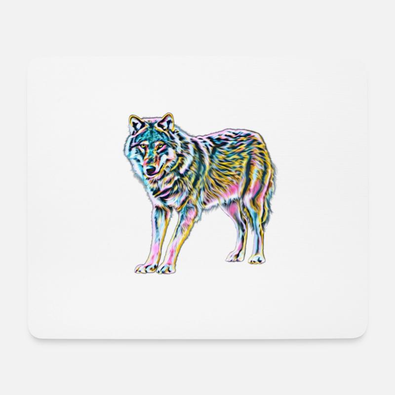 wolf - Mouse Pad (horizontal) - white