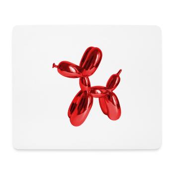 Ballon Rot Hund | Balloon Dog - Mousepad (Querformat) - Weiß - Vorne