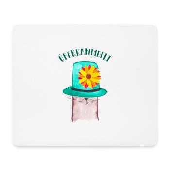 Katze mit Hut - ueberkandidelt - Mousepad (Querformat) - Weiß - Vorne