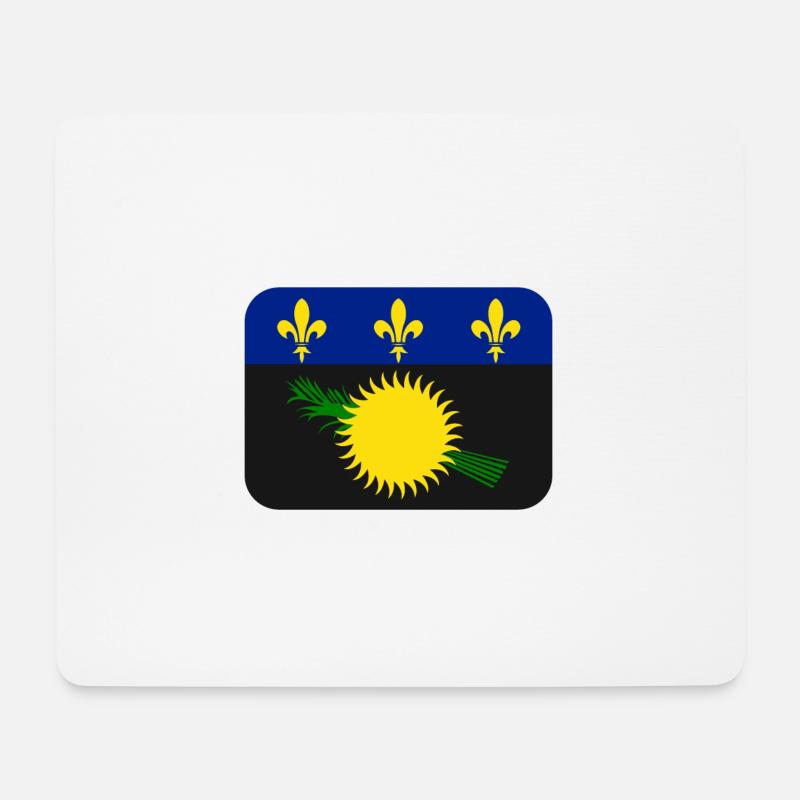 Guadeloupe Flagge T-Shirt - Mousepad (Querformat) - Weiß