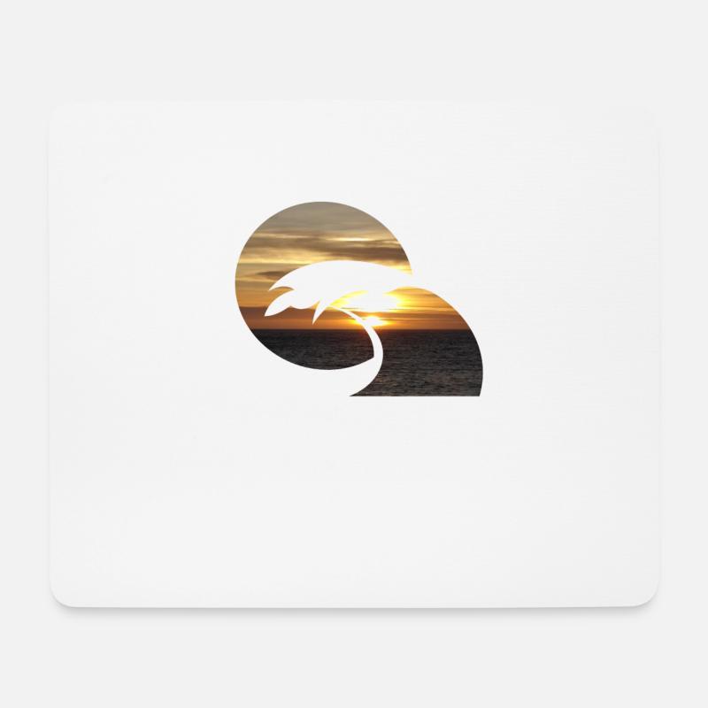 Wellenreiten Sonnenuntergang - Mousepad (Querformat) - Weiß
