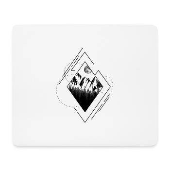 Geometry type landscape mountain moon forest v1 - Mouse Pad (horizontal) - white - Front