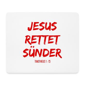 Jesus Christus rettet Sünder Bibelvers - Mousepad (Querformat) - Weiß - Vorne