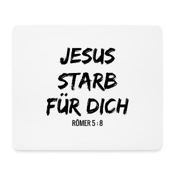 Jesus starb für dich evangelistisches tshirt - Mousepad (Querformat) - Weiß - Vorne