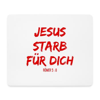 Jesus Christus starb für deine Sünden - Mousepad (Querformat) - Weiß - Vorne