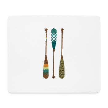 Trois pagaies d'idée de cadeau de fan de canoë coloré - Tapis de souris (format paysage) - blanc - Devant