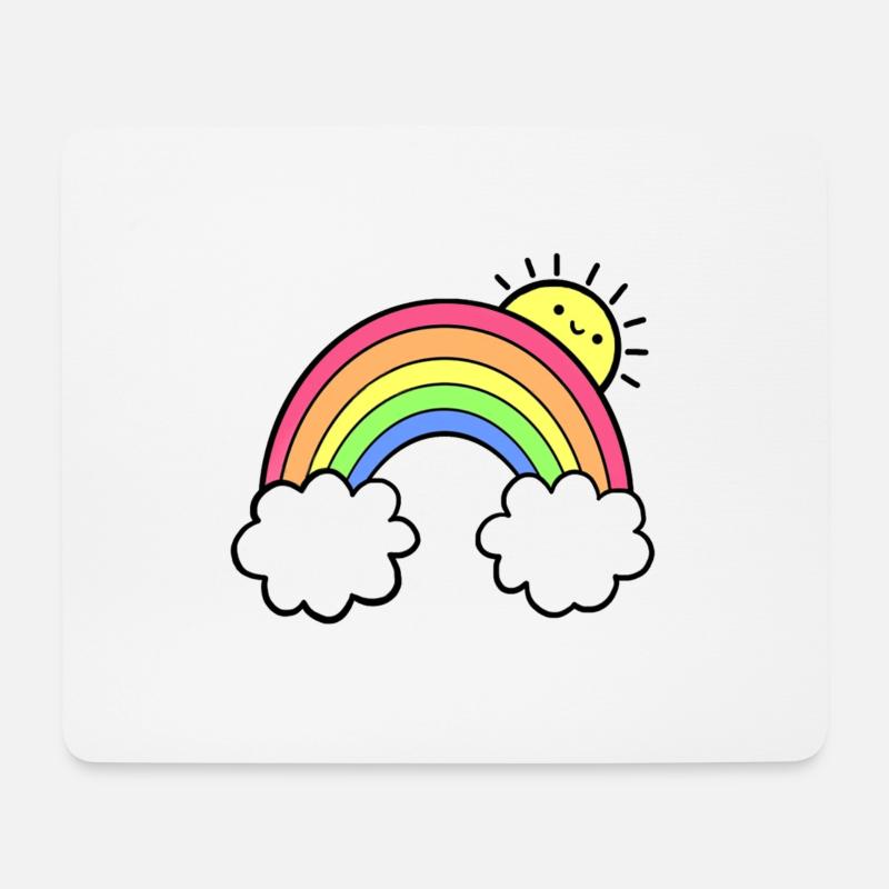 Regenbogen - Mousepad (Querformat) - Weiß