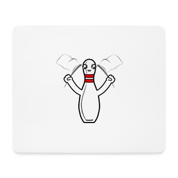 Bowling Pin Kegel mit Fahne - Mousepad (Querformat) - Weiß - Vorne