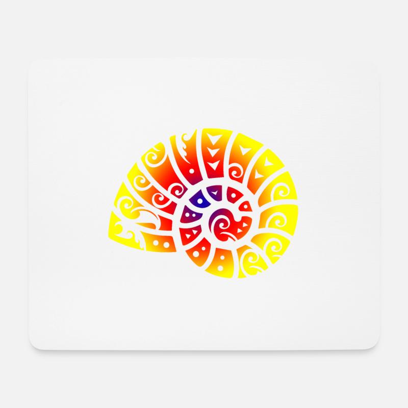 Maori Ammonit Polynesian Tribal Tattoo Geschenk - Mousepad (Querformat) - Weiß
