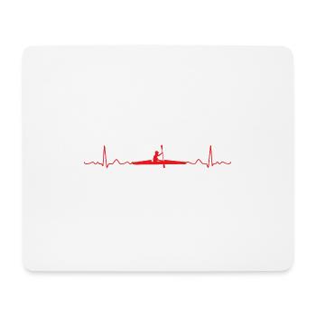 Heartbeat kayak kayak lover gift idea - Mouse Pad (horizontal) - white - Front