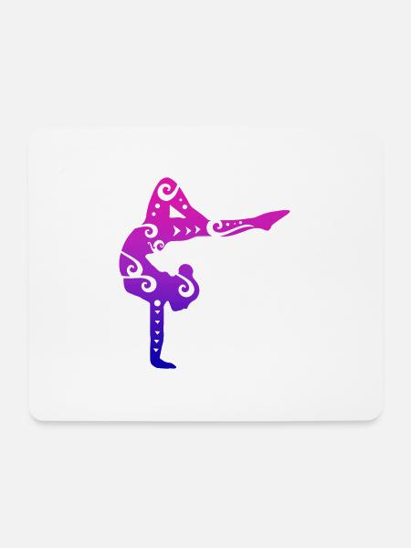 Gymnastik Mädchen Turnerin Yoga Pose Geschenk - Mousepad (Querformat) - Weiß