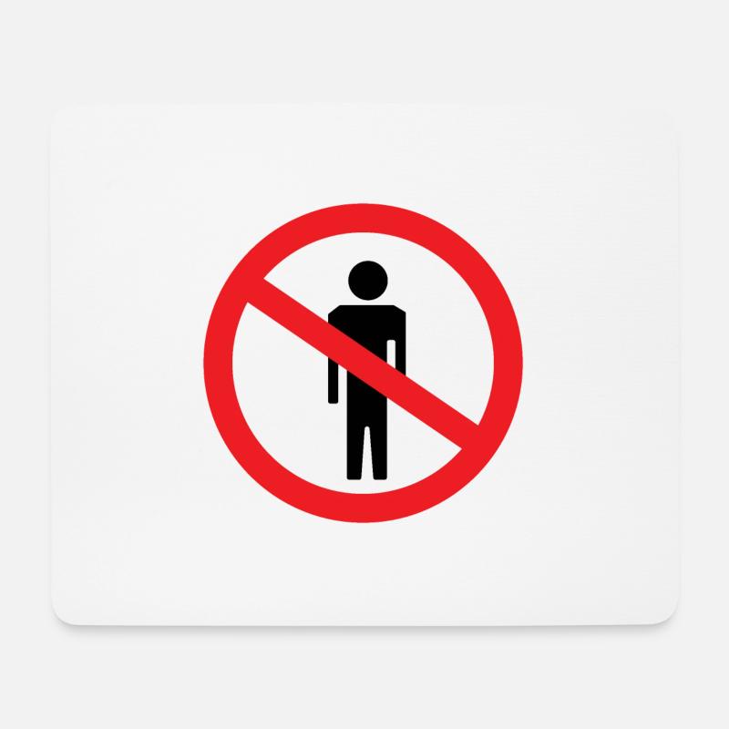 Stoppschild Stopp Menschen lustige Geschenkidee - Mousepad (Querformat) - Weiß