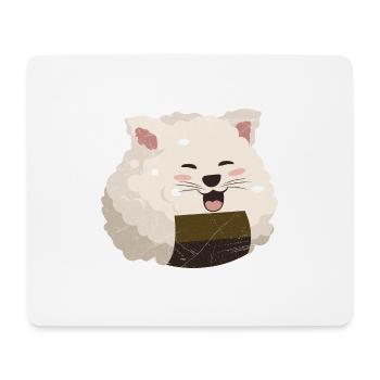 Onigiri Katze Kawaii Lustige Geschenkidee - Mousepad (Querformat) - Weiß - Vorne
