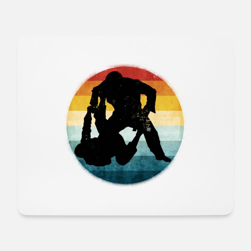 Retro Brazilian Jiu-Jitsu - Mousepad (Querformat) - Weiß