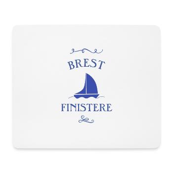 brest finistère boot geschenk bretagne t-shirt - Mousepad (Querformat) - Weiß - Vorne