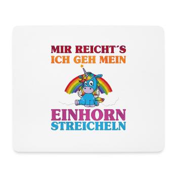 Einhorn streicheln | Fantasy Magic Fabelwesen - Mousepad (Querformat) - Weiß - Vorne