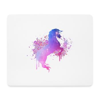 Rosa Pferd Farbfleck - Mousepad (Querformat) - Weiß - Vorne