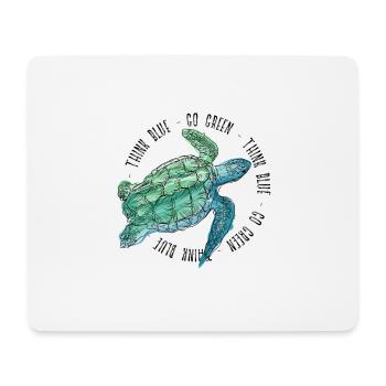 Think Blue Go Green Turtle Save The Ocean - Mouse Pad (horizontal) - white - Front
