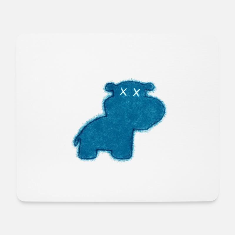 Dead Hippo - Mousepad (Querformat) - Weiß