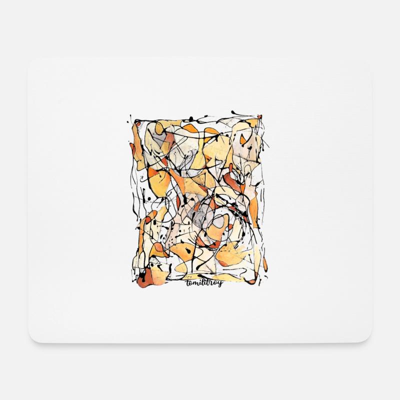 Abstrakte Kunst Action Painting Universum abstrakt 51 - Mousepad (Querformat) - Weiß