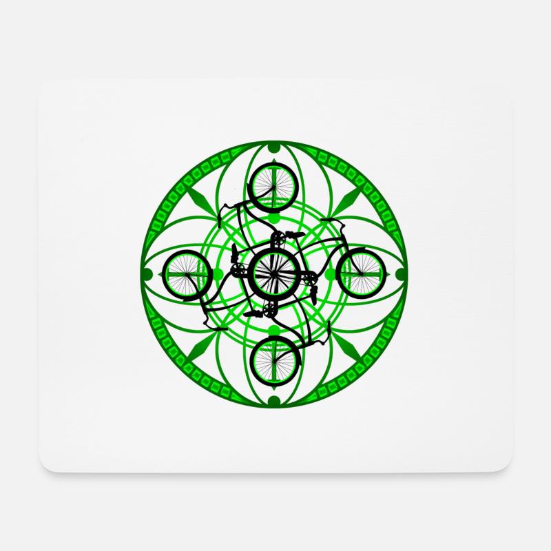 Fahrrad Ornament - Mousepad (Querformat) - Weiß