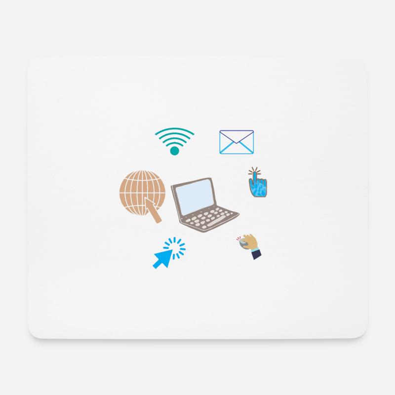VERBUNDENER COMPUTER - Mousepad (Querformat) - Weiß