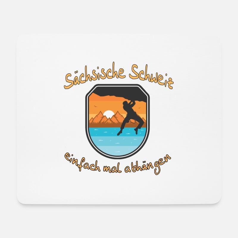 Sächsische Schweiz Klettern - Mousepad (Querformat) - Weiß