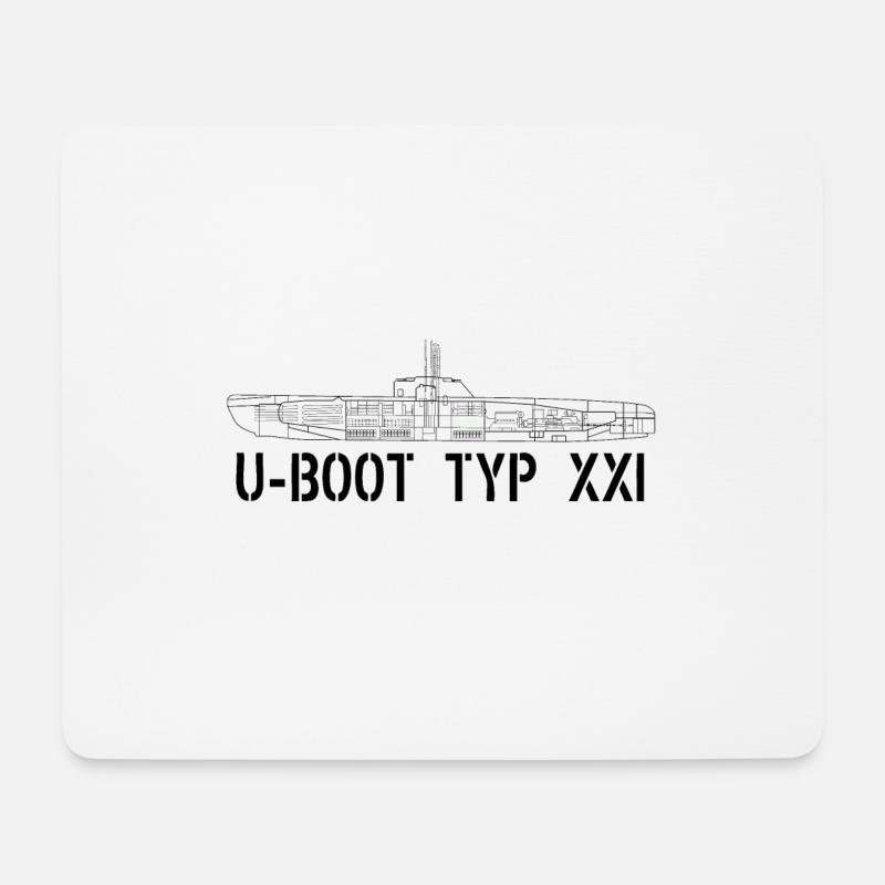 UBoot Typ XXI - Mousepad (Querformat) - Weiß