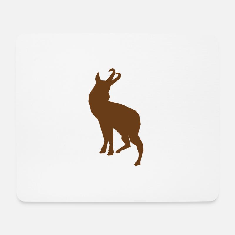 Gams Silhouette - Mousepad (Querformat) - Weiß