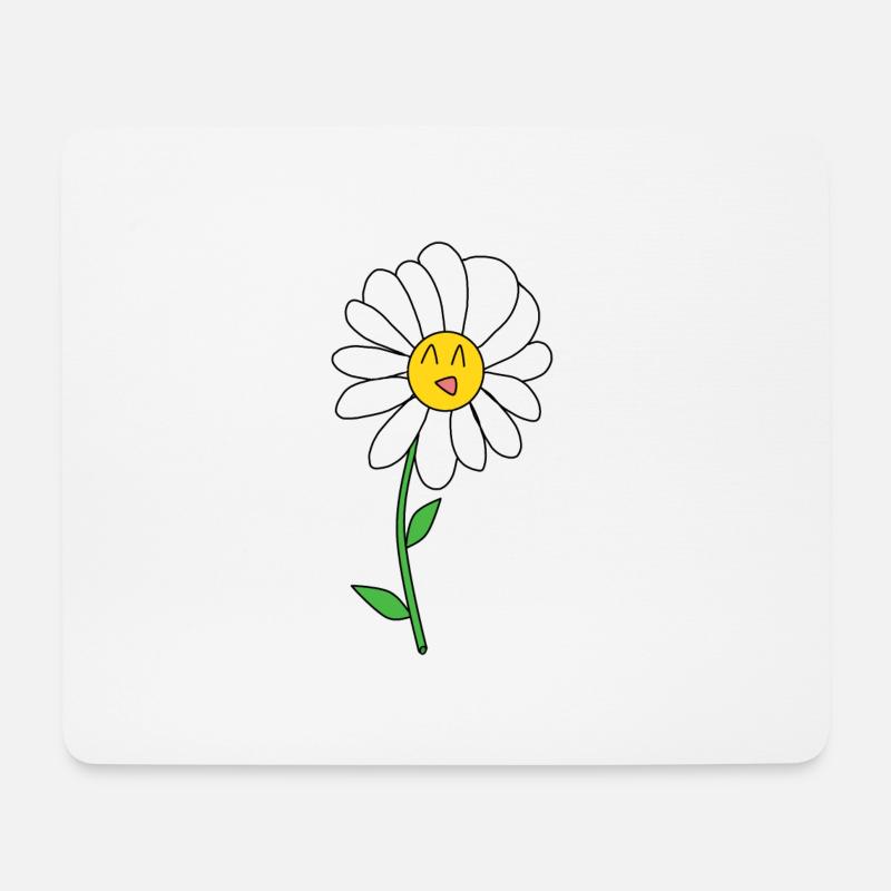 Gänseblümchen - Mousepad (Querformat) - Weiß