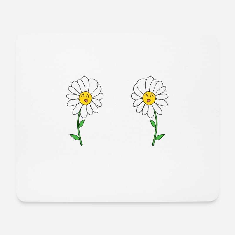 Gänseblümchen - Mousepad (Querformat) - Weiß