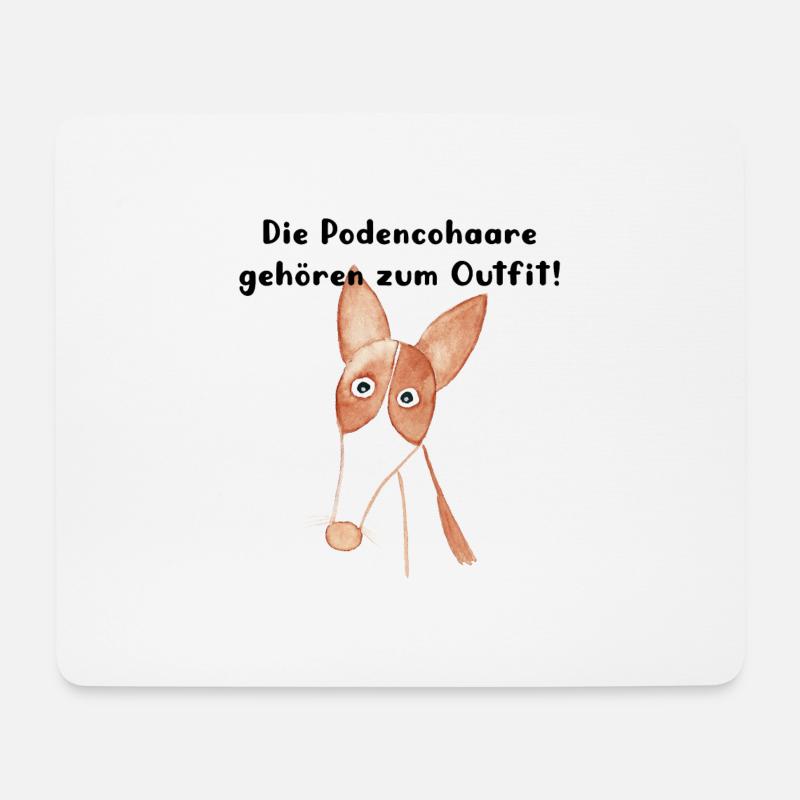 Podencohaare Outfit 2 - Mousepad (Querformat) - Weiß