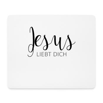 jesus liebt dich Frauen Kleidung - Mousepad (Querformat) - Weiß - Vorne