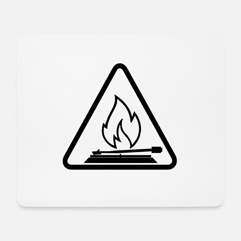 Burning Turntable - Mousepad (Querformat) - Weiß