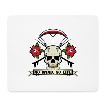 No Wind No Life Skull Surf Kite Kitesurf - Mouse Pad (horizontal) - white - Front