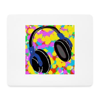 Headphones Pop Colour Tie Dye Background Funky - Mouse Pad (horizontal) - white - Front