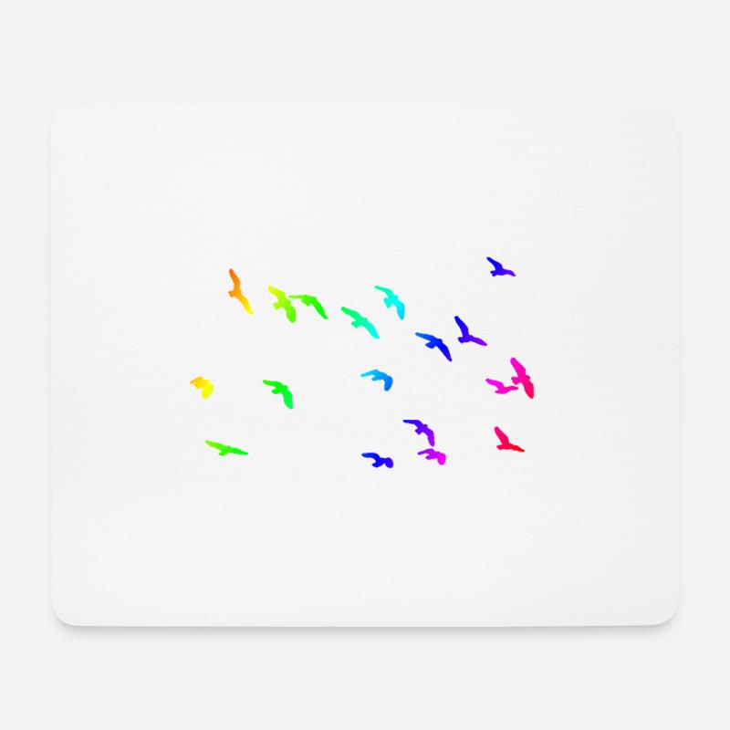 Vogelschwarm - Mousepad (Querformat) - Weiß